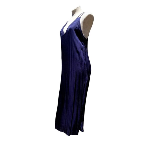 Stockholm Atelier & Other Stories Satin Slip Dress Midnight Blue US 8 - Picture 5 of 12